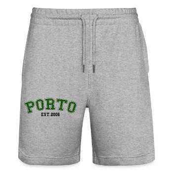 Porto Est. 2006 - Stanley/Stella Trainer Unisex Organic Jogging Shorts - heather grey - Front - Nik (191cm) & Marisol (170cm)