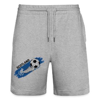 Scotland Football Scotland Soccer Fan-Trikot - Stanley/Stella Unisex Bio Joggingshorts Trainer  - Grau meliert - Vorne - Nik (191cm) & Marisol (170cm)