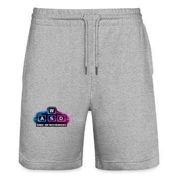 Dinge Die Mich Bewegen WASD PC Gamer  - Stanley/Stella Unisex Bio Joggingshorts Trainer  - Grau meliert - Vorne - Nik (191cm) & Marisol (170cm)