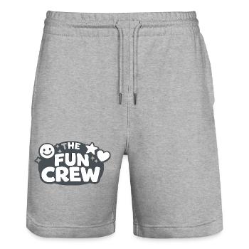 The Fun Crew Bold Typography - Stanley/Stella Unisex Bio Joggingshorts Trainer  - Grau meliert - Vorne - Nik (191cm) & Marisol (170cm)