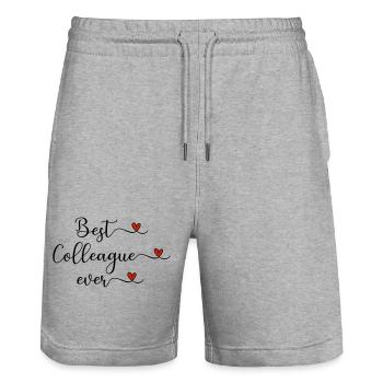 Best colleague - Stanley/Stella Trainer Unisex Organic Jogging Shorts - heather grey - Front - Nik (191cm) & Marisol (170cm)