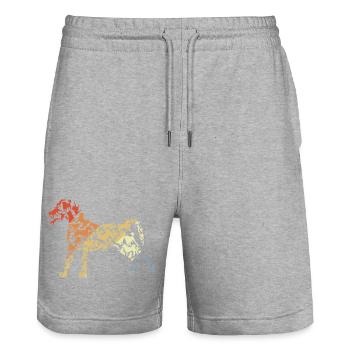 Vintage Hund Skizze - Stanley/Stella Unisex Bio Joggingshorts Trainer  - Grau meliert - Vorne - Nik (191cm) & Marisol (170cm)