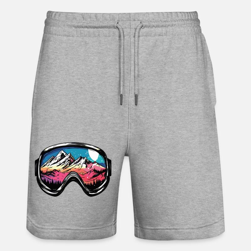 Ski Goggles Mountains Ski - Stanley/Stella Trainer Unisex Organic Jogging Shorts - heather grey