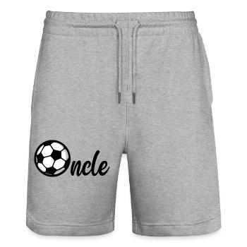 Oncle Football - Short de jogging bio TRAINER Stanley/Stella unisexe - gris chiné - Devant - Nik (191cm) & Marisol (170cm)