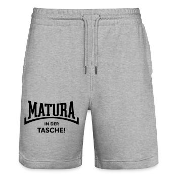 Matura – In Der Tasche! (Maturant Konkav / Black) - Stanley/Stella Unisex Bio Joggingshorts Trainer  - Grau meliert - Vorne - Nik (191cm) & Marisol (170cm)