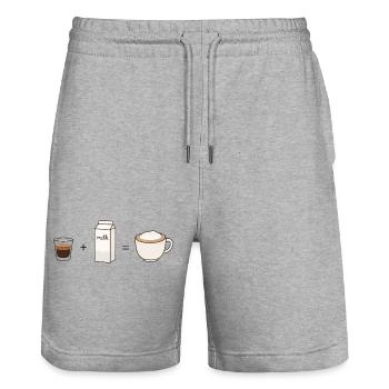 Cappuccino Formula Coffee Lover Design - Stanley/Stella Unisex Bio Joggingshorts Trainer  - Grau meliert - Vorne - Nik (191cm) & Marisol (170cm)