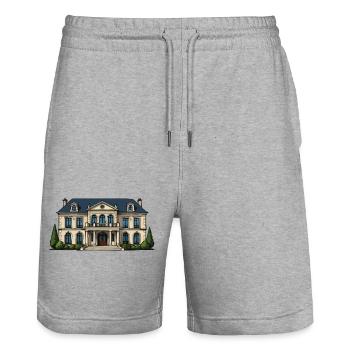 Maison de croquis Villa Viktoria - Short de jogging bio TRAINER Stanley/Stella unisexe - gris chiné - Devant - Nik (191cm) & Marisol (170cm)