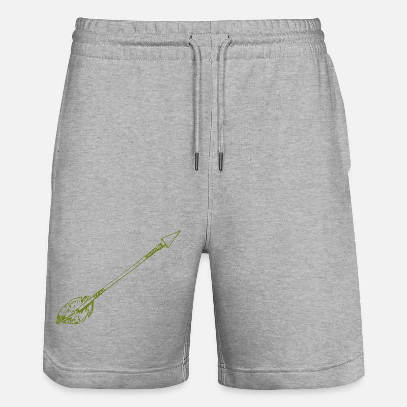 Flèche avec Plume - Short de jogging bio TRAINER Stanley/Stella unisexe - gris chiné