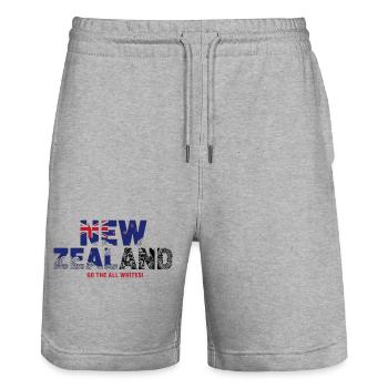 Nouvelle-Zélande - Nouvelle-Zélande - modèle de t-shirt - Short de jogging bio TRAINER Stanley/Stella unisexe - gris chiné - Devant - Nik (191cm) & Marisol (170cm)