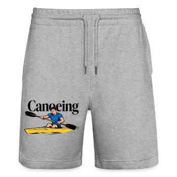 canoeing canoeing - Stanley/Stella Trainer Unisex Organic Jogging Shorts - heather grey - Front - Nik (191cm) & Marisol (170cm)