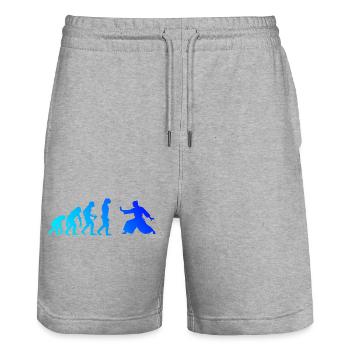 Selbstverteidigung Geschenkidee für Aikido-Prüfung - Stanley/Stella Unisex Bio Joggingshorts Trainer  - Grau meliert - Vorne - Nik (191cm) & Marisol (170cm)