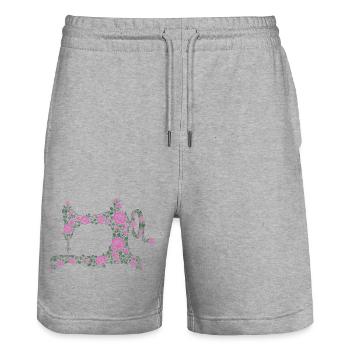 machine à coudre - Short de jogging bio TRAINER Stanley/Stella unisexe - gris chiné - Devant - Nik (191cm) & Marisol (170cm)