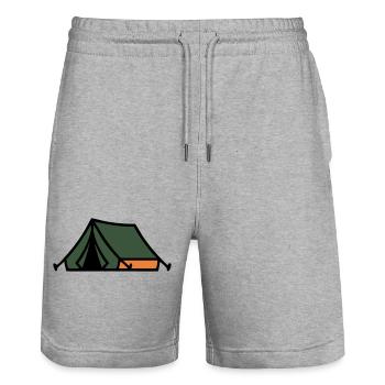 Tent Camping Summer Camp Scout Outdoor - Stanley/Stella Trainer Unisex Organic Jogging Shorts - heather grey - Front - Nik (191cm) & Marisol (170cm)