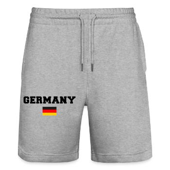 Allemagne Deutchland - Short de jogging bio TRAINER Stanley/Stella unisexe - gris chiné - Devant - Nik (191cm) & Marisol (170cm)