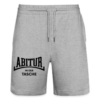 Abitur – In Der Tasche (Abiturient Abi Konkav B) - Stanley/Stella Unisex Bio Joggingshorts Trainer  - Grau meliert - Vorne - Nik (191cm) & Marisol (170cm)