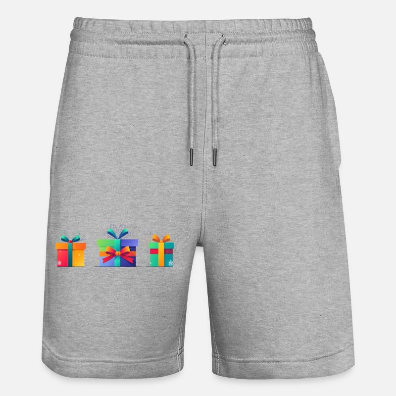 Rainbow Gift Boxes Trio - Stanley/Stella Trainer Unisex Organic Jogging Shorts - heather grey