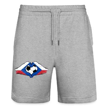 Cœur du Flag Football de la République Tchèque - Short de jogging bio TRAINER Stanley/Stella unisexe - gris chiné - Devant - Nik (191cm) & Marisol (170cm)