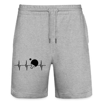 Table Tennis Heart Line ECG - Short de jogging bio TRAINER Stanley/Stella unisexe - gris chiné - Devant - Nik (191cm) & Marisol (170cm)