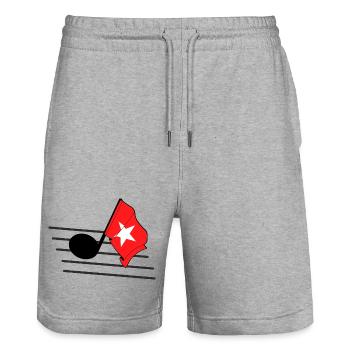 Maastricht Music & Pride - Stanley/Stella Unisex Bio Joggingshorts Trainer  - Grau meliert - Vorne - Nik (191cm) & Marisol (170cm)