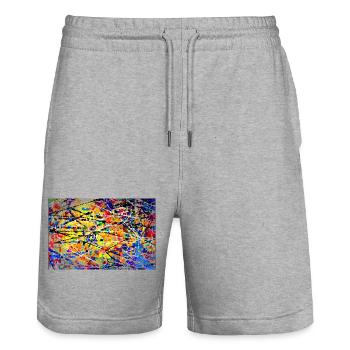 jchromaosj - Stanley/Stella Trainer Unisex Organic Jogging Shorts - heather grey - Front - Nik (191cm) & Marisol (170cm)