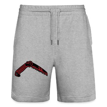 Folding Saw Survival Bushcraft Outdoor Ranger - Stanley/Stella Trainer Unisex Organic Jogging Shorts - heather grey - Front - Nik (191cm) & Marisol (170cm)
