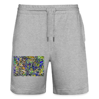 jchrocmaosj - Stanley/Stella Trainer Unisex Organic Jogging Shorts - heather grey - Front - Nik (191cm) & Marisol (170cm)
