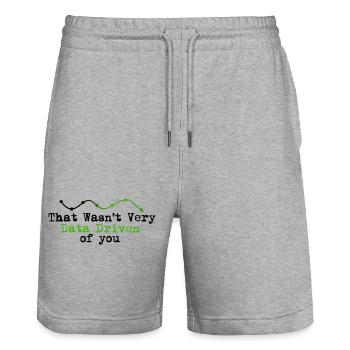 Datengetriebenes Graphline-Logo - Stanley/Stella Unisex Bio Joggingshorts Trainer  - Grau meliert - Vorne - Nik (191cm) & Marisol (170cm)