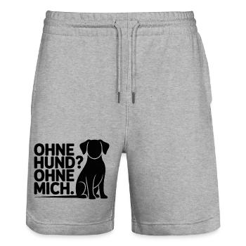 Ohne Hund? Ohne Mich - Stanley/Stella Unisex Bio Joggingshorts Trainer  - Grau meliert - Vorne - Nik (191cm) & Marisol (170cm)