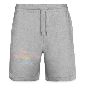 blacksmith - Stanley/Stella Trainer Unisex Organic Jogging Shorts - heather grey - Front - Nik (191cm) & Marisol (170cm)