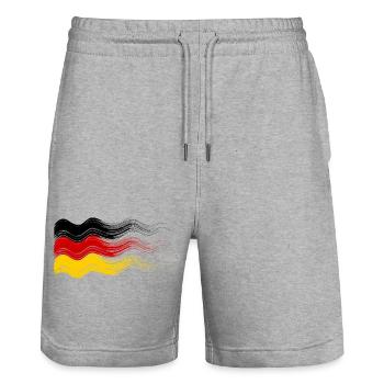 ALLEMAGNE ALLEMAGNE EUROPE FAN DE SPORT ALLEMAND - Short de jogging bio TRAINER Stanley/Stella unisexe - gris chiné - Devant - Nik (191cm) & Marisol (170cm)