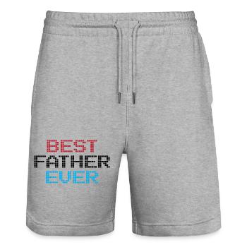 Der beste Vater aller Zeiten - Stanley/Stella Unisex Bio Joggingshorts Trainer  - Grau meliert - Vorne - Nik (191cm) & Marisol (170cm)