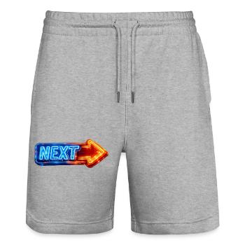 Nächstes Neon-Pfeil-Design - Stanley/Stella Unisex Bio Joggingshorts Trainer  - Grau meliert - Vorne - Nik (191cm) & Marisol (170cm)