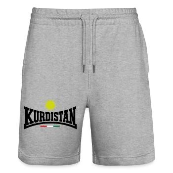 Welat Xweş - Heimatliebe - Stanley/Stella Unisex Bio Joggingshorts Trainer  - Grau meliert - Vorne - Nik (191cm) & Marisol (170cm)