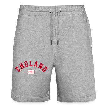 England Arch Emblem - Stanley/Stella Unisex Bio Joggingshorts Trainer  - Grau meliert - Vorne - Nik (191cm) & Marisol (170cm)
