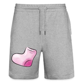 chaussettes roses - Short de jogging bio TRAINER Stanley/Stella unisexe - gris chiné - Devant - Nik (191cm) & Marisol (170cm)