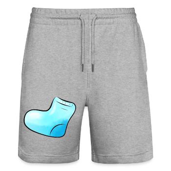 blue sock - Stanley/Stella Trainer Unisex Organic Jogging Shorts - heather grey - Front - Nik (191cm) & Marisol (170cm)
