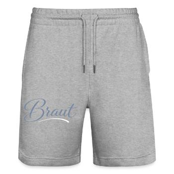 Braut - Stanley/Stella Unisex Bio Joggingshorts Trainer  - Grau meliert - Vorne - Nik (191cm) & Marisol (170cm)
