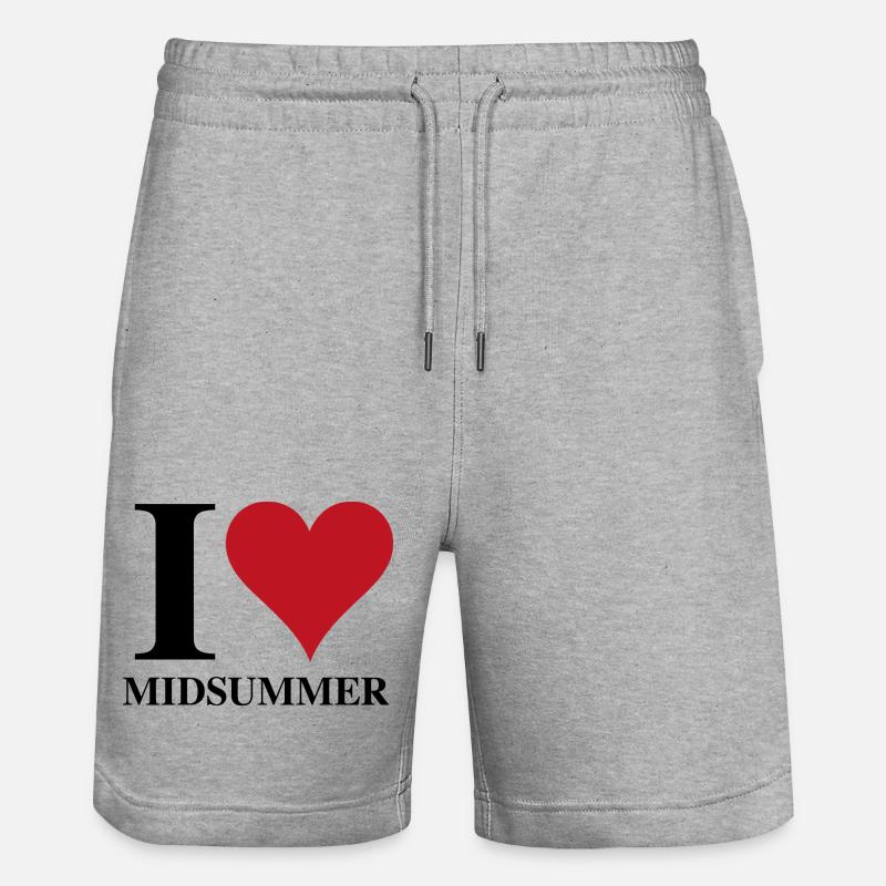 I ♥ Midsummer - Stanley/Stella Trainer Unisex Organic Jogging Shorts - heather grey