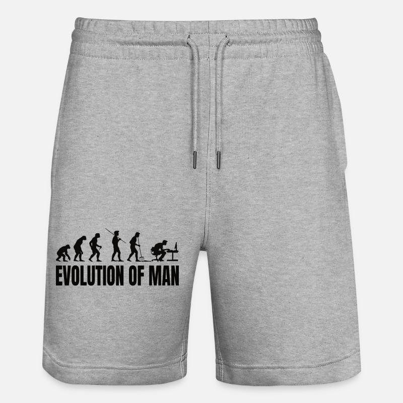 Programmierer Computerfreak Evolution - Stanley/Stella Unisex Bio Joggingshorts Trainer - Grau meliert