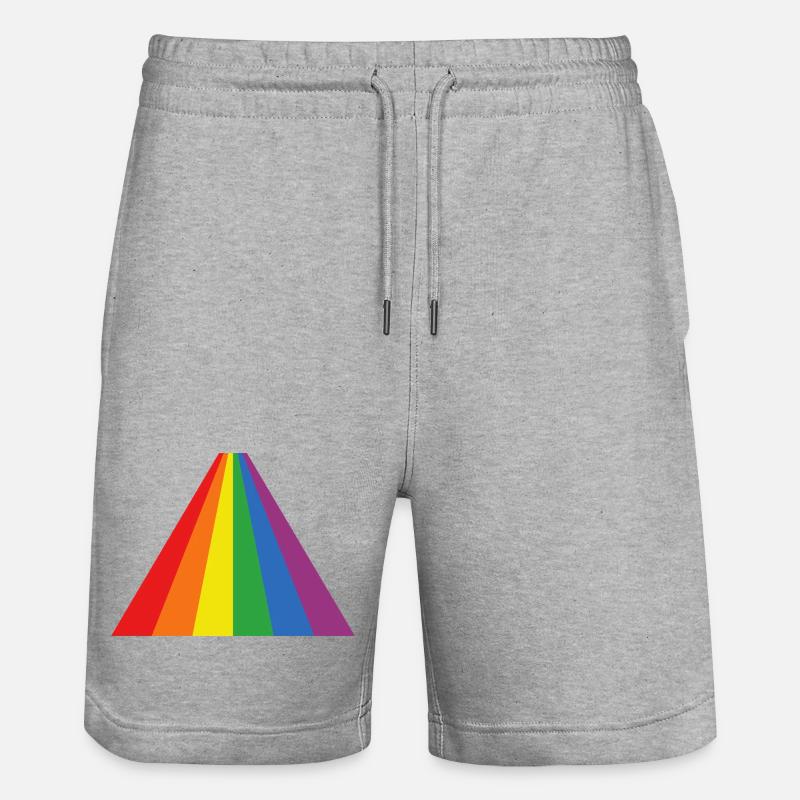Rainbow Triangle Bold - Stanley/Stella Trainer Unisex Organic Jogging Shorts - heather grey