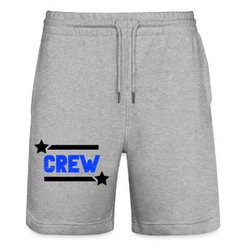 crew_-2- - Stanley/Stella Trainer Unisex Organic Jogging Shorts - heather grey - Front - Nik (191cm) & Marisol (170cm)