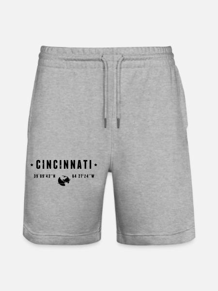 Coordonnées GPS de Cincinnati, Ohio - Short de jogging bio TRAINER Stanley/Stella unisexe - gris chiné