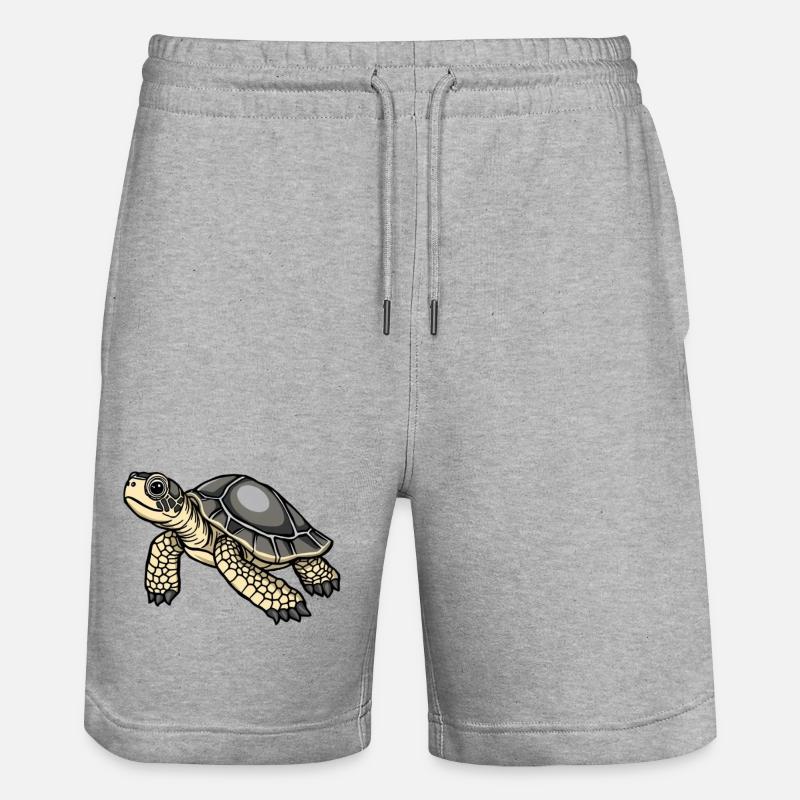 Turtle Turtle Gift - Stanley/Stella Trainer Unisex Organic Jogging Shorts - heather grey