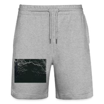 Image miroir de la Forêt de Nuit - Short de jogging bio TRAINER Stanley/Stella unisexe - gris chiné - Devant - Nik (191cm) & Marisol (170cm)