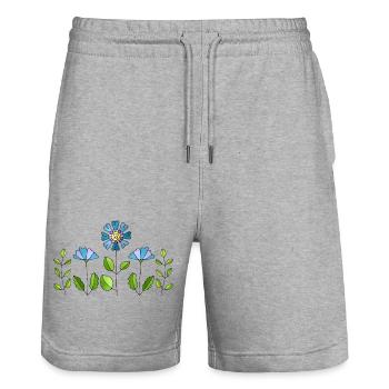 Fleur - Short de jogging bio TRAINER Stanley/Stella unisexe - gris chiné - Devant - Nik (191cm) & Marisol (170cm)