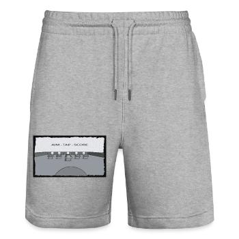 Aim. Tap. Score. – Tap billiards - Stanley/Stella Trainer Unisex Organic Jogging Shorts - heather grey - Front - Nik (191cm) & Marisol (170cm)