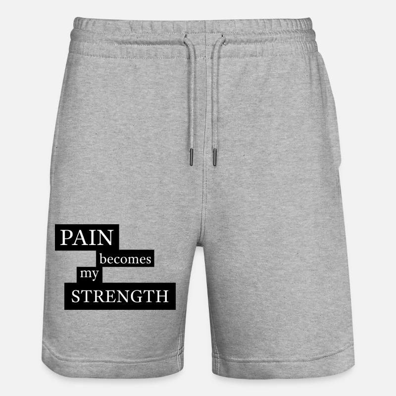 La douleur devient ma force - Short de jogging bio TRAINER Stanley/Stella unisexe - gris chiné