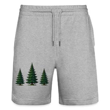 Scots Pine Trio - Stanley/Stella Trainer Unisex Organic Jogging Shorts - heather grey - Front - Nik (191cm) & Marisol (170cm)