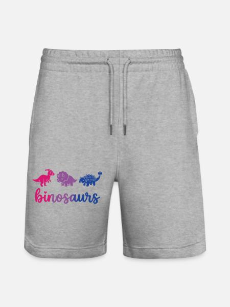Pride Month LGBTQ – Binosaur - Stanley/Stella Unisex Bio Joggingshorts Trainer - Grau meliert