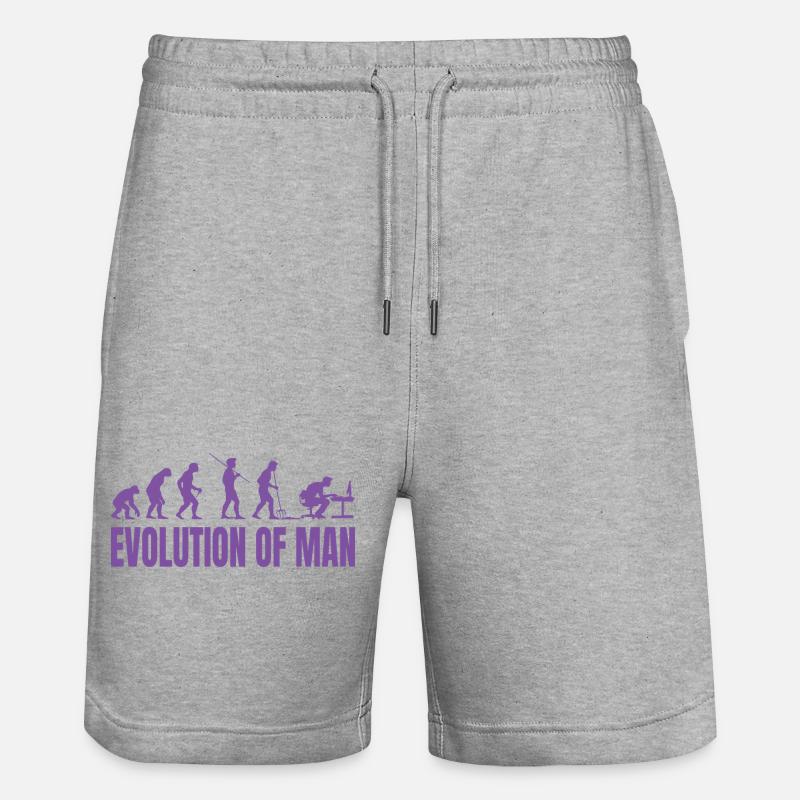 Programmeur Computer Freak Evolution Rétro - Short de jogging bio TRAINER Stanley/Stella unisexe - gris chiné